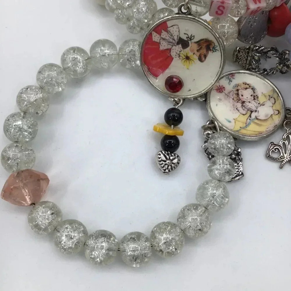Dopamine Charm Bracelets Wrap Beaded Kawaii Pop Art Lolita Retro Kandy Jewelry - Picture 2 of 10